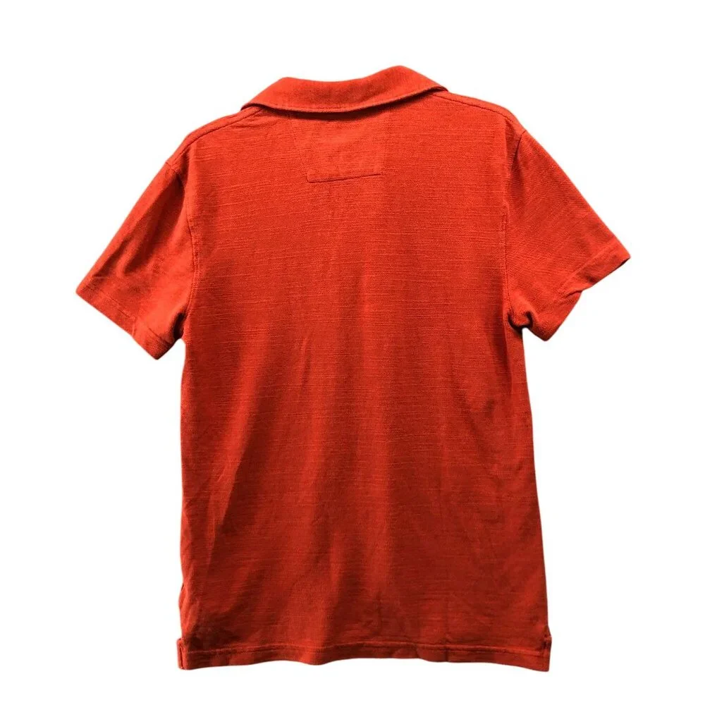 Banana Republic Polo Shirt Mens M Short Sleeve‎ Printed Burnt Orange Terracotta